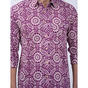 Chemise décontractée pour homme en coton imprimé à manches longues, respirante, en popeline ou tissu Oxford, motif floral ou à pois, offre ODM - Product Image 2