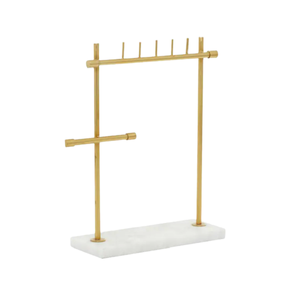 Support de présentation de bijoux en métal couleur or avec base en marbre, support de rangement de vaisselle de qualité supérieure en provenance d'Inde - Product Image 6