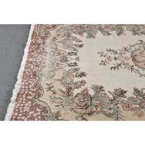 Classique Beige marron 6x9 pieds laine Vintage turc tapis plat tissage Patchwork motif pour salon décor Latex soutenu - Product Image 4