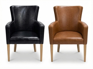 Fauteuil en cuir moderne avec pieds en bois, confortable, pour bureau, hall d'entrée, maison, salle d'attente. - Product Image 5