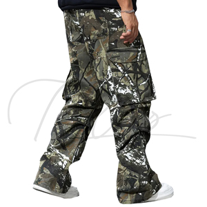 Good Quality Lightweight Men's Formal Camo Baggy Loose Canvas Pants Breathable Waterproof Quick Dry Mid Waist Pockets Sale - Product Image 5