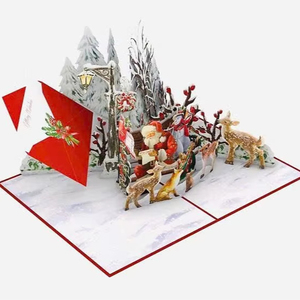 การ์ดอวยพรแบบป๊อปอัพแบรนด์3D ของ Seapearls ที่สวยงามทำจากธีมคริสต์มาสอุตสาหกรรมศิลปะกระดาษเคลือบเงา UV - Product Image 1