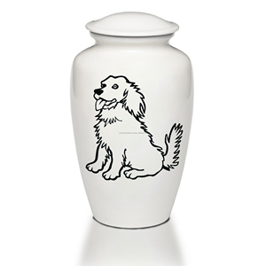 Urne de crémation pour chien, faite à la main, mignonne, en os, pour chiots, Design, cendres de chien, blanc, classique, personnalisé, prix de haute qualité - Product Image 2