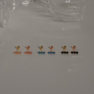 ต่างหูสตั๊ดเม็ดกลมพลอยเพทายทรงลูกบาศก์14K สีทองสำหรับผู้หญิงทันสมัยเครื่องประดับเจาะแบบโรแมนติกขายส่งแบบยอดเยี่ยม - Product Image 6