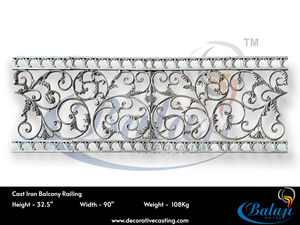 Premium Royal Decorative Cast Iron Railing Modern Design Durable Natural Grey Polished Metal Balcony Fencing Luxury Villas - Product Image 4