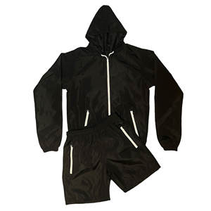 Personnaliser la couleur Noir Coupe-Vent Short Set Hoodies Double Doublure Durabilité, Tous Temps Tous Temps Haute Qualité - Product Image 6