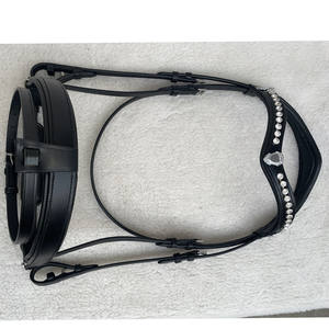 Premium Black Leather Horse Bridle with Padded Noseband & Crystal Brow band Adjustable English Riding Horse Equipment - Product Image 2