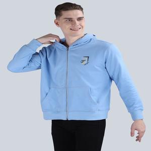 Cremallera y logotipo liso Impreso de gran tamaño en blanco Peso pesado Nuevas sudaderas con capucha de hombre de lana casual en stock para la venta algodón polivinílico - Product Image 2