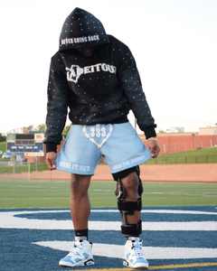 เสื้อฮู้ดสตรีทแวร์สไตล์วินเทจฟอกสีแบบแอซิดวอช ทรงโอเวอร์ไซส์ สไตล์ฮิปฮอป สีดำ พร้อมลายพิมพ์เพชรสำหรับผู้ชาย - Product Image 1