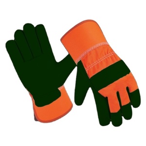 Guantes de Cuero Canadiense Resistentes con Dorso Fluorescente, Puño Reforzado con Goma, Protección de Seguridad para Manos con Forro de Algodón - Product Image 2
