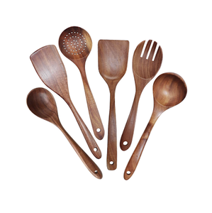 Kitchen Appliances <b>Wooden</b> <b>Cooking</b> <b>Spoons</b> Spatula Utensils Set Nonstick Teak Wood Kitchen Utensil Set - Product Image 3