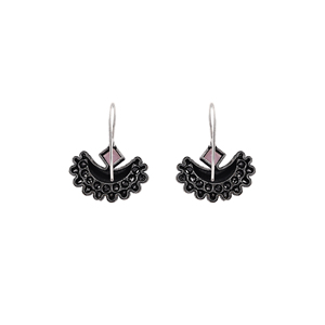Pink OX Dotted <b>Moon</b> Design Fashion Drop Earrings - Product Image 3