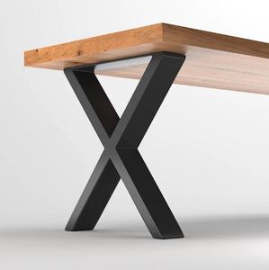 Vinahardware moderne noir brossé revêtement en poudre forgé en forme de fonte cadre en métal bureau Table basse banc jambes salle à manger école - Product Image 1