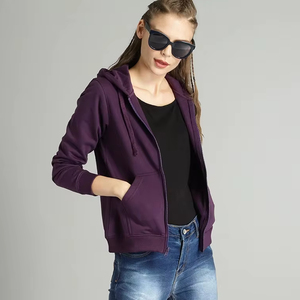 Sweat-shirt à capuche vierge de couleur unie pour femmes pour l'impression de presse à chaud Sweats à capuche respirants - Product Image 1