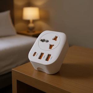 ปลั๊กแปลงอเนกประสงค์ Smart USA Socket สีขาว พร้อมพอร์ต USB Type-C 2 ช่อง สำหรับอะแดปเตอร์เดินทาง - Product Image 3