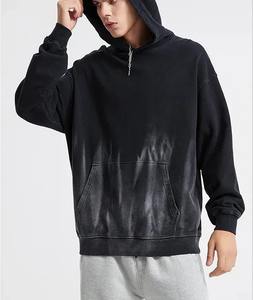 Sudadera con capucha de lavado ácido de gran tamaño con serigrafía personalizada de High Street al por mayor para hombres y sudaderas con capucha de lana para hombres - Product Image 6