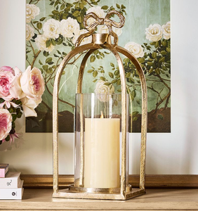 Acube Modern Round Pillar Candle Holder <b>Glass</b> and Metal Stand with <b>Glass</b> Gold Finish for Home Decoration Christmas - Product Image 6
