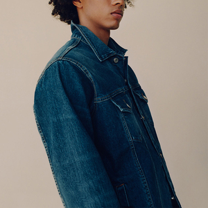Vente en gros personnalisée de haute qualité Veste en jean pour hommes Veste de travail en jean Streetwear Veste en jean brodée respirante en coton pour hommes - Product Image 2