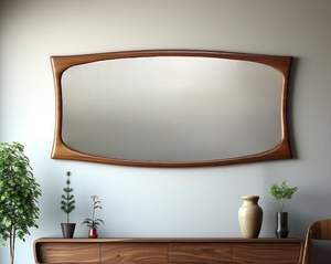 High quality solid <b>wood</b> wall <b>mirror</b> <b>frame</b> with rustic farmhouse design perfect for entryway dining room or bedroom use - Product Image 3
