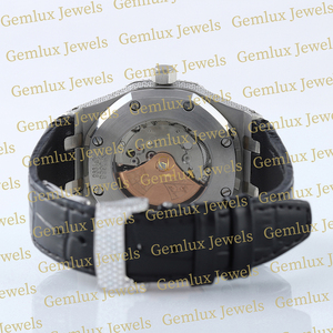 High Quality Pass Diamond Tester D VVS Iced Out Moissanite Diamond <b>Black</b> Dial Auto Date <b>Black</b> Rubber Strap <b>Watch</b> For <b>Men</b> - Product Image 6