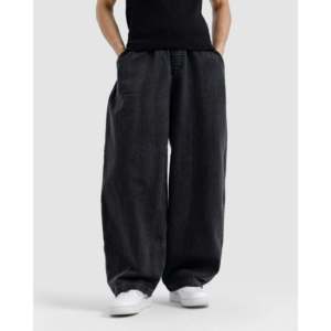 Pantalon en jean simple et tendance, style skater, coupe large - Product Image 1
