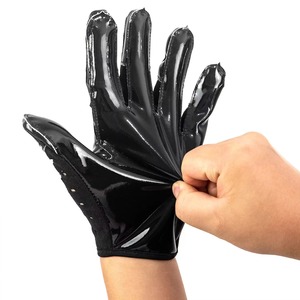 Elegantes guantes de receptor de fútbol americano para hombres de diseño personalizado 2025 con empuñaduras de mano Durable Sticky Grip Guantes deportivos de dedo completo - Product Image 3