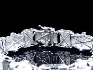 Diamante de moissanita redondo estilo Hip Hop en pulsera de plata esterlina S925 para regalo de hombres - Product Image 6