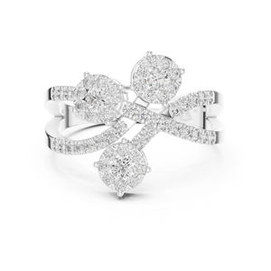 แหวนเพชรทรงกลมทองคำขาว 14K สำหรับผู้หญิง |   ชุดงานหมั้น งานแต่งงาน และงานเลี้ยง |   เครื่องประดับของขวัญ |   ชุบทอง - Product Image 1