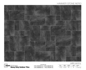 Marteau Pierre Nero 600x600mm R11 Carreaux De Porcelaine Extérieurs Heavy Duty pour Parking Dubaï Europe Qualité - Product Image 3