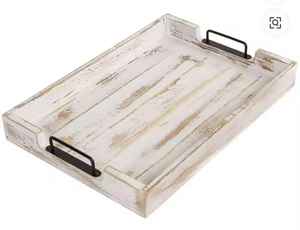 Bandeja de madera duradera de forma y tamaño personalizado único bandeja de servicio decorativa de madera multifuncional para comida desayuno bandeja de fiesta - Product Image 2