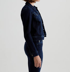 Chaqueta de mezclilla de lavado ligero de ajuste clásico de alta calidad con bordado de perlas de invierno suave para mujer - Product Image 5