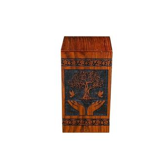 Caja de urna de madera hecha a mano palisandro para cenizas humanas Árbol DE LA VIDA Urna funeraria de cremación personalizada Caja grande - Product Image 3