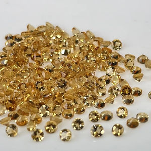 พลอยซิทรีนเจียระไนทรงกลม3มม. สีเหลืองมะนาวธรรมชาติคุณภาพสูง - Product Image 1