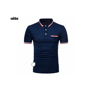 T-shirt de golf coupe sèche et ajustée pour hommes, pour polo, tissu tricoté élastique extensible en coton et polyester unis avec logo personnalisé - Product Image 1