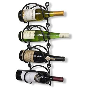 Estante para Botellas de Vino de Diseño Resistente, Estante de Metal para Botellas de Vino de 10 Niveles para Montar en la Pared - Product Image 1