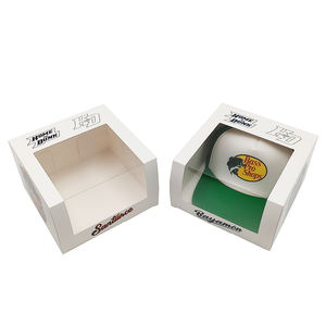 Pronto per la spedizione cappellino da Baseball scatola regalo scatola nera Sport di lusso con Logo cappello pacchetto con finestra - Product Image 5