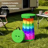 Tabouret escamotable avec logo personnalisé, en plastique renforcé amélioré, siège pliant portable pour entrepôt, camping, travail extérieur