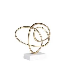 งานประติมากรรมโลหะชุบเงินบนฐานหินอ่อนแกะสลักด้วยมือสไตล์โมเดิร์นสุดหรู สำหรับตกแต่งโต๊ะทำงานในโรงแรม สำนักงาน หรือใช้เป็นของตกแต่งบนโต๊ะสำหรับการเดินทาง - Product Image 2