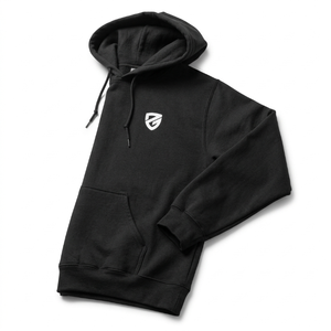 Sweat-shirt à capuche noir pour homme, couleur unie, logo sur le devant, poche, coupe décontractée, manches régulières, coton French Terry, vêtement d'automne - Product Image 2