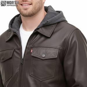 Blouson noir en cuir de vachette pour hommes 2025 avec conception de logo personnalisé et couleur produit de haute qualité avec des prix de gros Bomber - Product Image 5