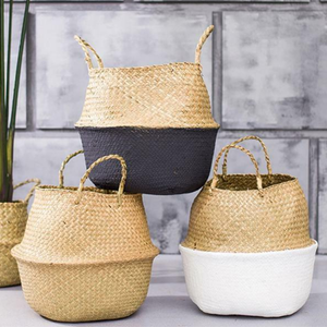 Panier de rangement en osier Jacinthe et jonc de mer Panier tissé à la main respirant multifonction Artisanat du fabricant du Vietnam - Product Image 1