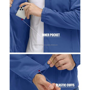 2025 Venta al por mayor de lona personalizada invierno peso ligero al aire libre impermeable frente hombres Softshell chaqueta para correr - Product Image 5