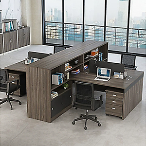 Modular 2 Person Office Desk Commercial Double Executive <b>Workstation</b> Modern Wooden Computer Desk Open Space Staff Office Furnitu - Product Image 3