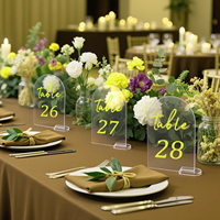 Support de numéro de table rectangulaire en acrylique moderne, durable, simple et écologique, personnalisable OEM/ODM avec lettres 3D pour mariages