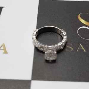 Lujo 14K oro blanco anillos de eternidad VVS Moissanite boda compromiso diamante clásico IGI certificado joyería fina para Mujeres Hombres - Product Image 4