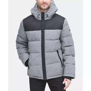 Mens Extreme Heavy Warm Denim Puffer Jacket Zipper Front <b>Thick</b> <b>Quilted</b> Insulated Outdoor Winter Snowproof Thermal OEM Service - Product Image 4