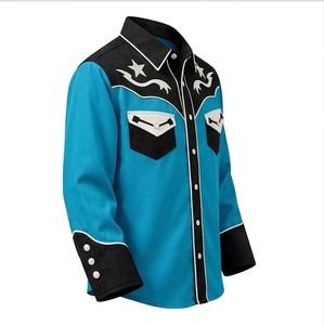 Camisa Vaquera Occidental Unisex Personalizada OEM, Corte Ajustado Informal, con Ribete en Contraste, Manga Larga, Bordada, con Botones - Product Image 4