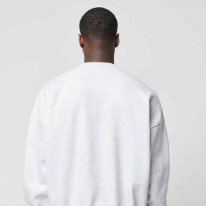 Sudadera de cuello redondo de gran tamaño, suéter de algodón liso con logotipo impreso, Jersey bordado en blanco para hombre, sudadera bordada, registro personalizado - Product Image 5