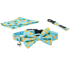 Ensemble de harnais pour chien coloré avec harnais rembourré respirant, collier assorti, laisse, nœud papillon, bandana et porte-sac à crottes coordonné - Product Image 2