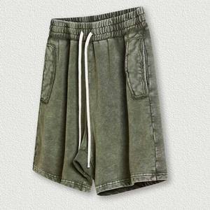 กางเกงขาสั้นสำหรับผู้ชายใส่วิ่งจ๊อกกิ้งผ้าฝ้ายสไตล์วินเทจซักด้วยกรดทรงหลวมโลโก้ตามสั่งสำหรับฤดูร้อน - Product Image 5